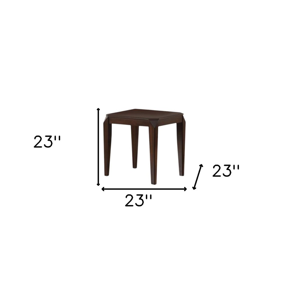 23" Dark Brown Solid Wood End Table — view 3