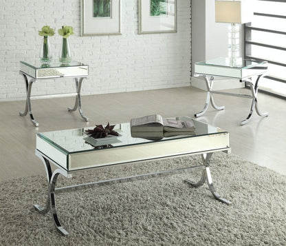 22" Silver And Clear Glass Square Mirrored End Table HomeRoots