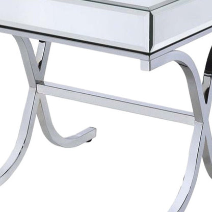 22" Silver And Clear Glass Square Mirrored End Table HomeRoots