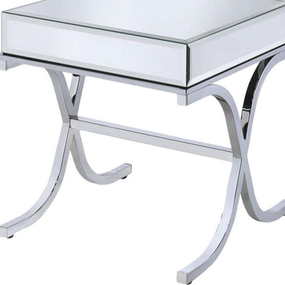 22" Silver And Clear Glass Square Mirrored End Table HomeRoots