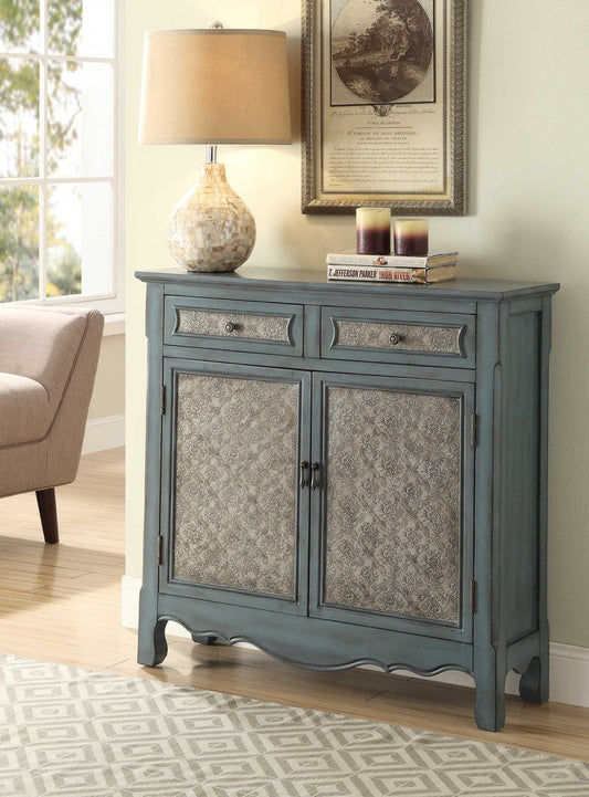 36" Blue Solid Wood Console Table HomeRoots