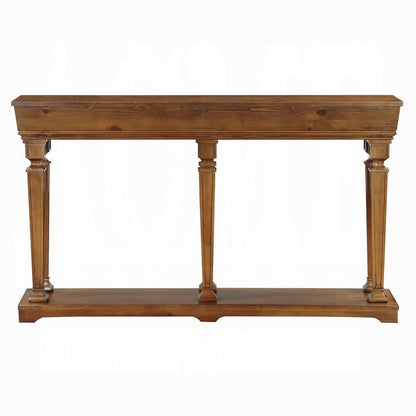 72" Oak Wood Floor Shelf Console Table With Shelf HomeRoots