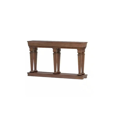 60" Brown Solid Wood Floor Shelf Console Table HomeRoots