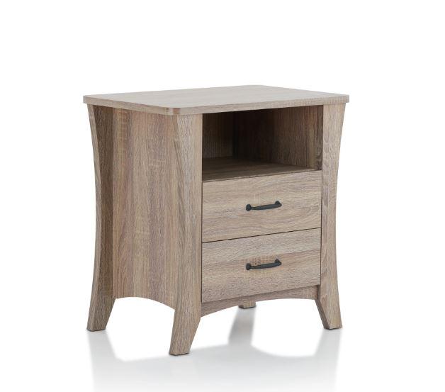 24" Brown Two Drawers Nightstand - FurniFindUSA