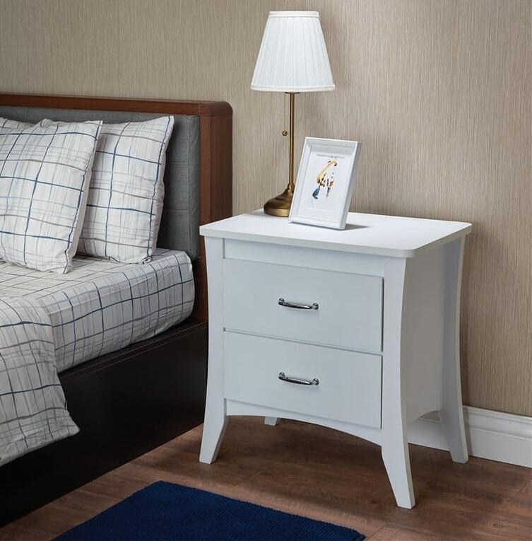 24" Brown Two Drawers Nightstand - FurniFindUSA