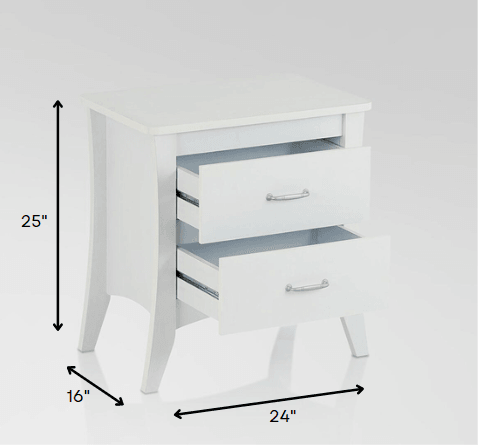 24" Brown Two Drawers Nightstand - FurniFindUSA