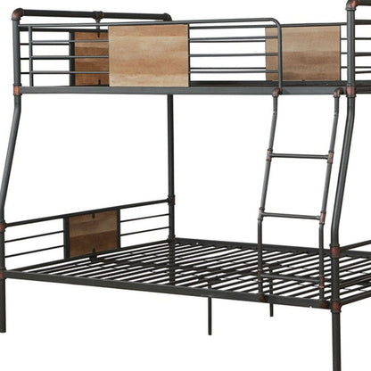 83" X 65" X 68" Sandy Black  Dark Bronze Handbrushed Queen Over Queen Bunk Bed HomeRoots