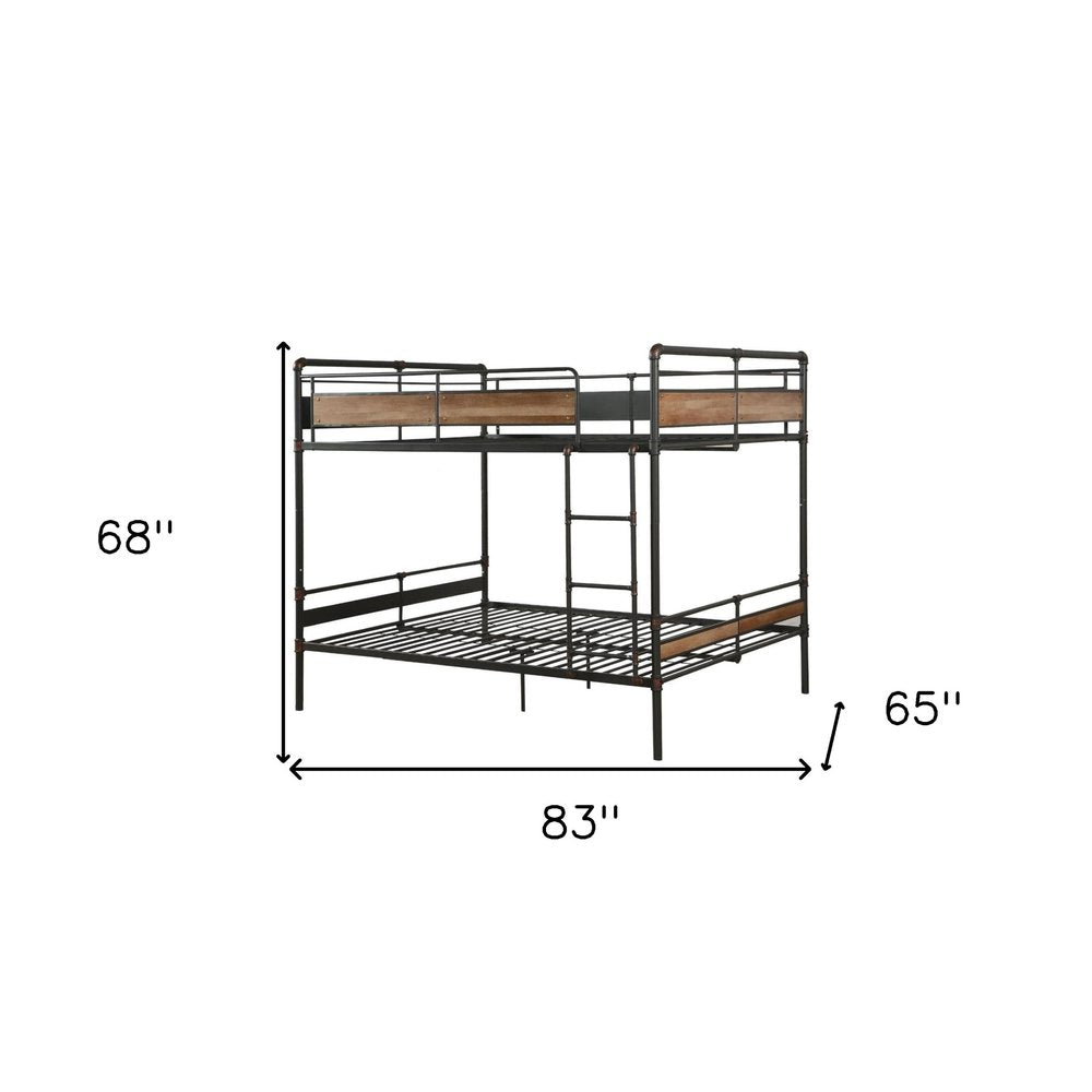 Bronze Queen Over Queen Metal Bunk Bed — view 3