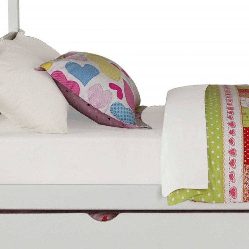 White Twin Over Full Solid Wood Bunk Bed With Stairs And Trundle And Storage HomeRoots