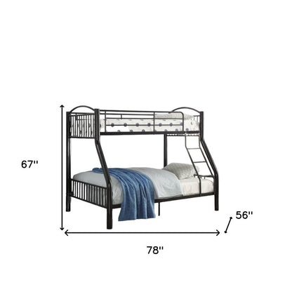 78" X 56" X 67" Twin Over Full Black Bunk Bed HomeRoots