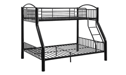 78" X 56" X 67" Twin Over Full Black Bunk Bed - FurniFindUSA