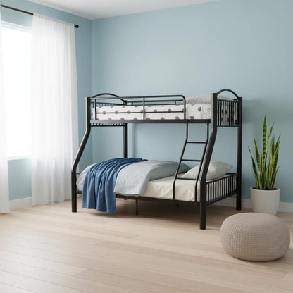 78" X 56" X 67" Twin Over Full Black Bunk Bed HomeRoots