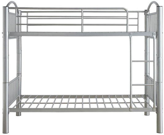78" X 44" X 67" Twin Over Twin Silver Metal Bunk Bed HomeRoots