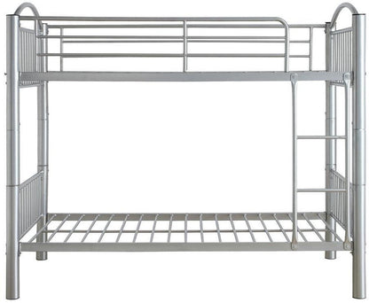 78" X 44" X 67" Twin Over Twin Silver Metal Bunk Bed HomeRoots