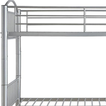 78" X 44" X 67" Twin Over Twin Silver Metal Bunk Bed HomeRoots