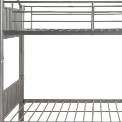Silver Full Over Full Metal Bunk Bed HomeRoots