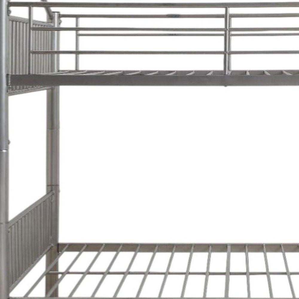 Silver Full Over Full Metal Bunk Bed HomeRoots