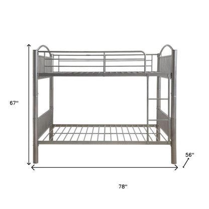 Silver Full Over Full Metal Bunk Bed HomeRoots