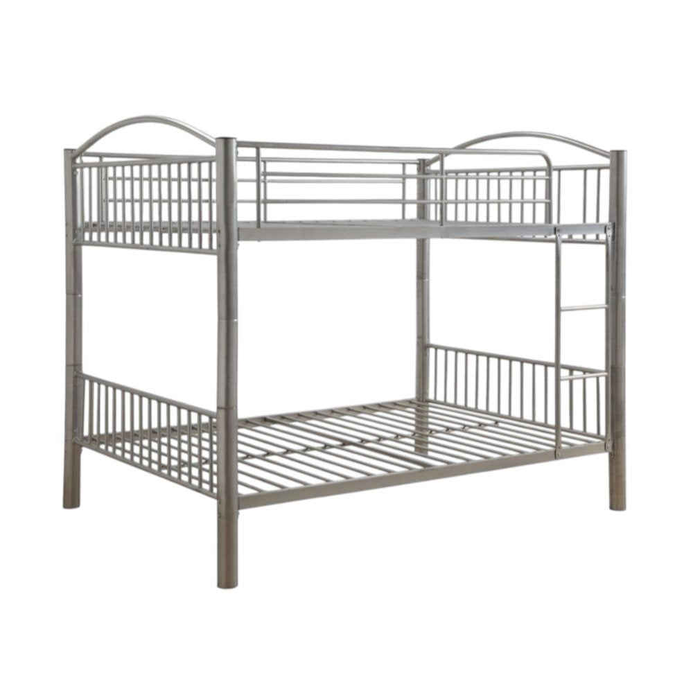 Silver Full Over Full Metal Bunk Bed HomeRoots