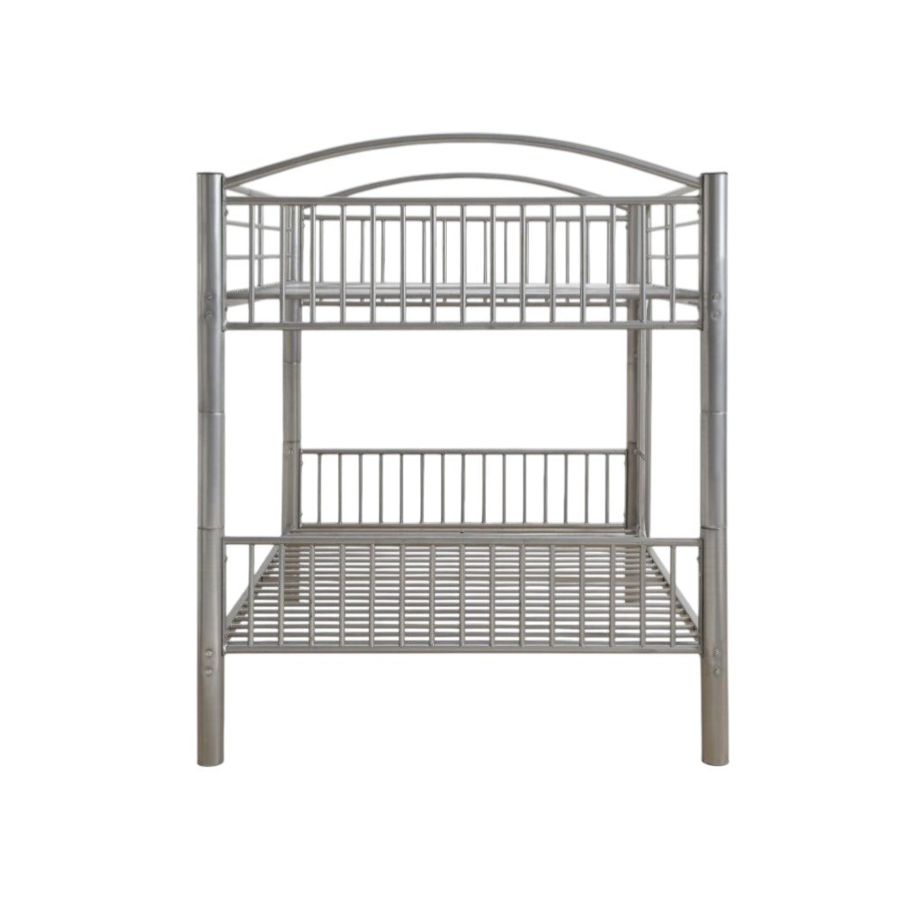 Silver Full Over Full Metal Bunk Bed HomeRoots