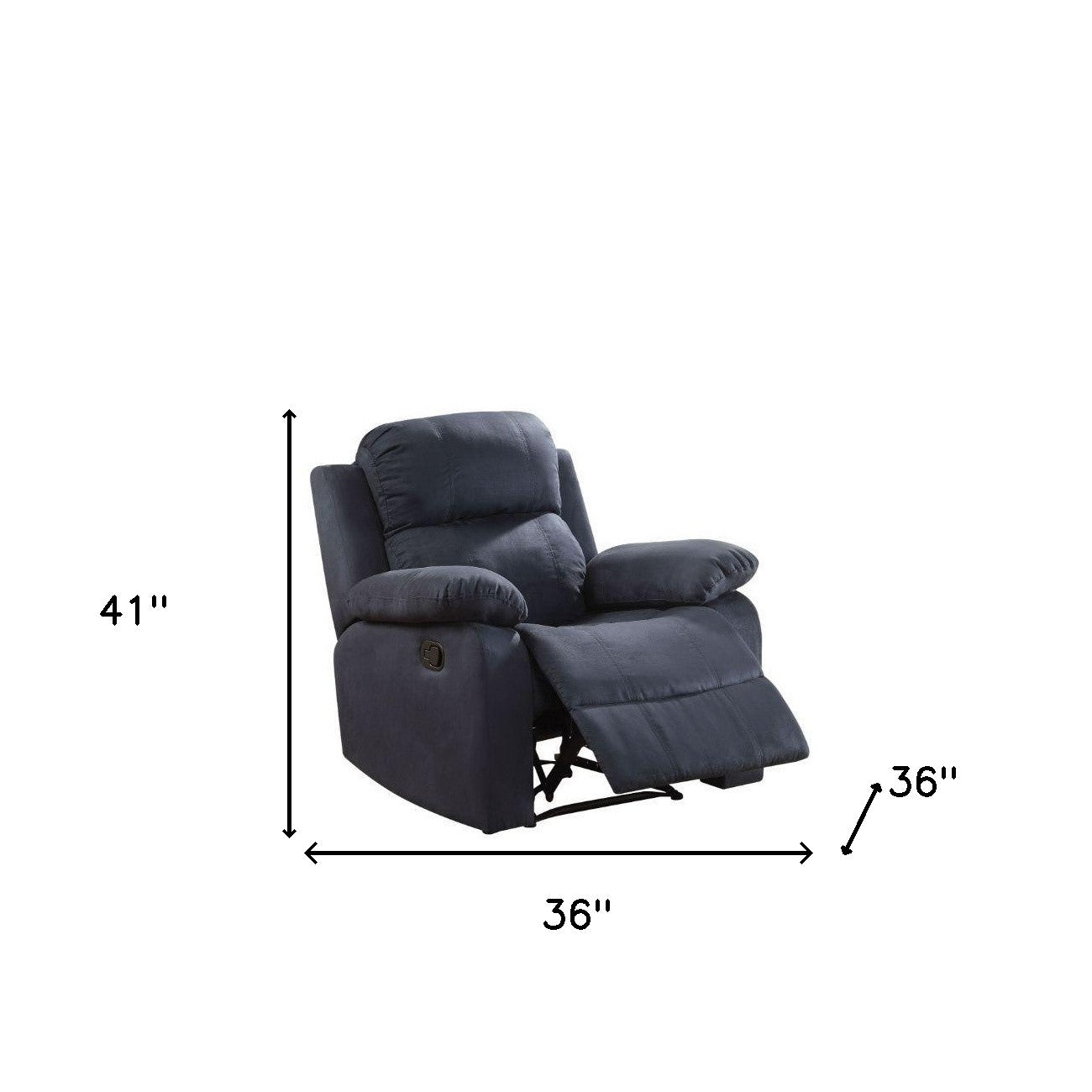 36" Blue Microfiber Recliner