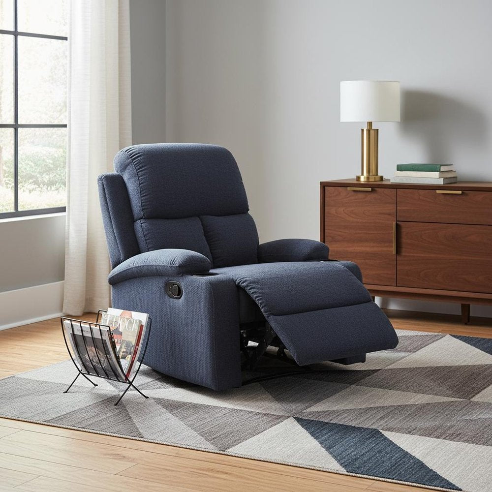 32" Gray Linen Recliner HomeRoots