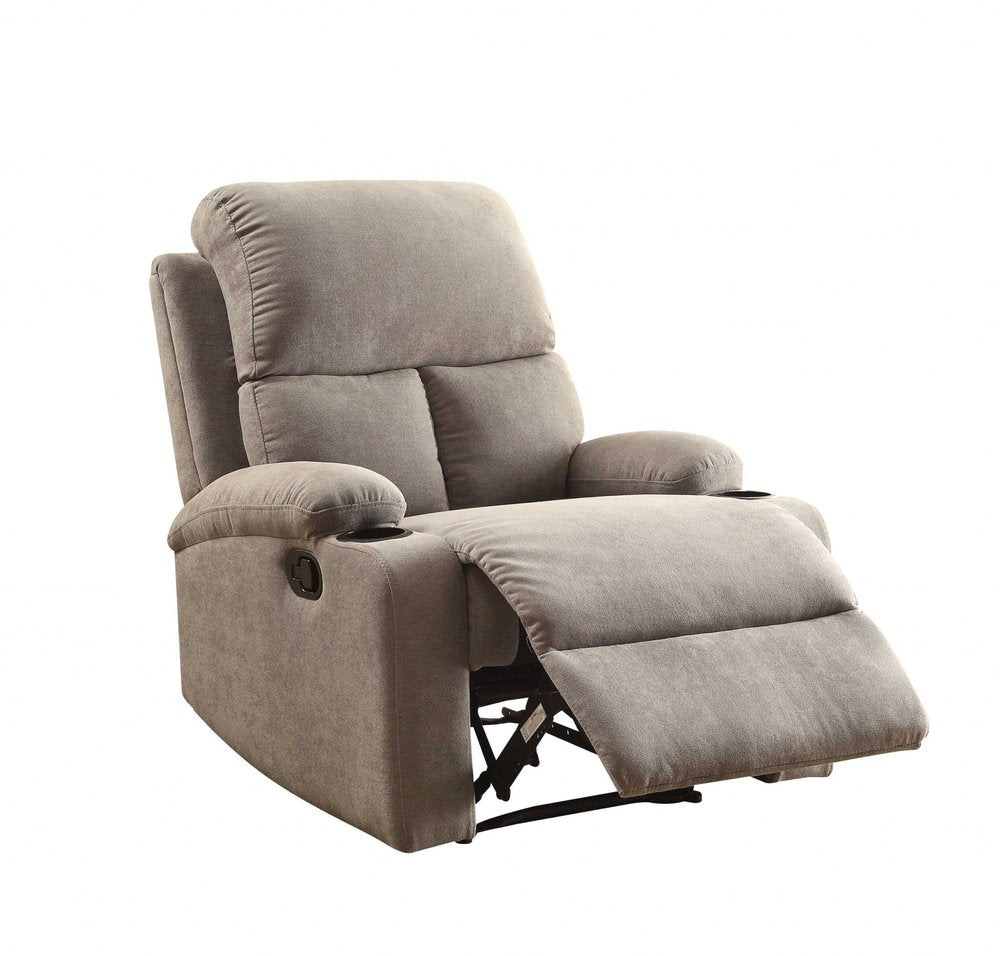 32" Gray Linen Recliner HomeRoots