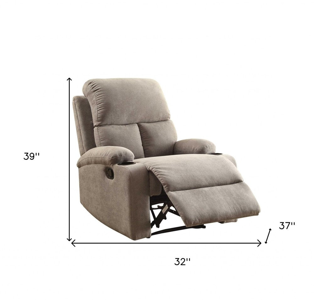 32" Gray Linen Recliner HomeRoots
