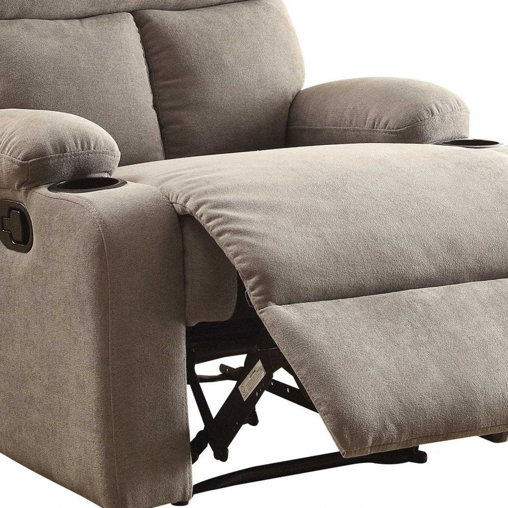 32" Gray Linen Recliner HomeRoots