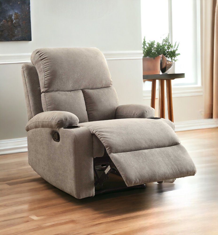 32" Gray Linen Recliner HomeRoots