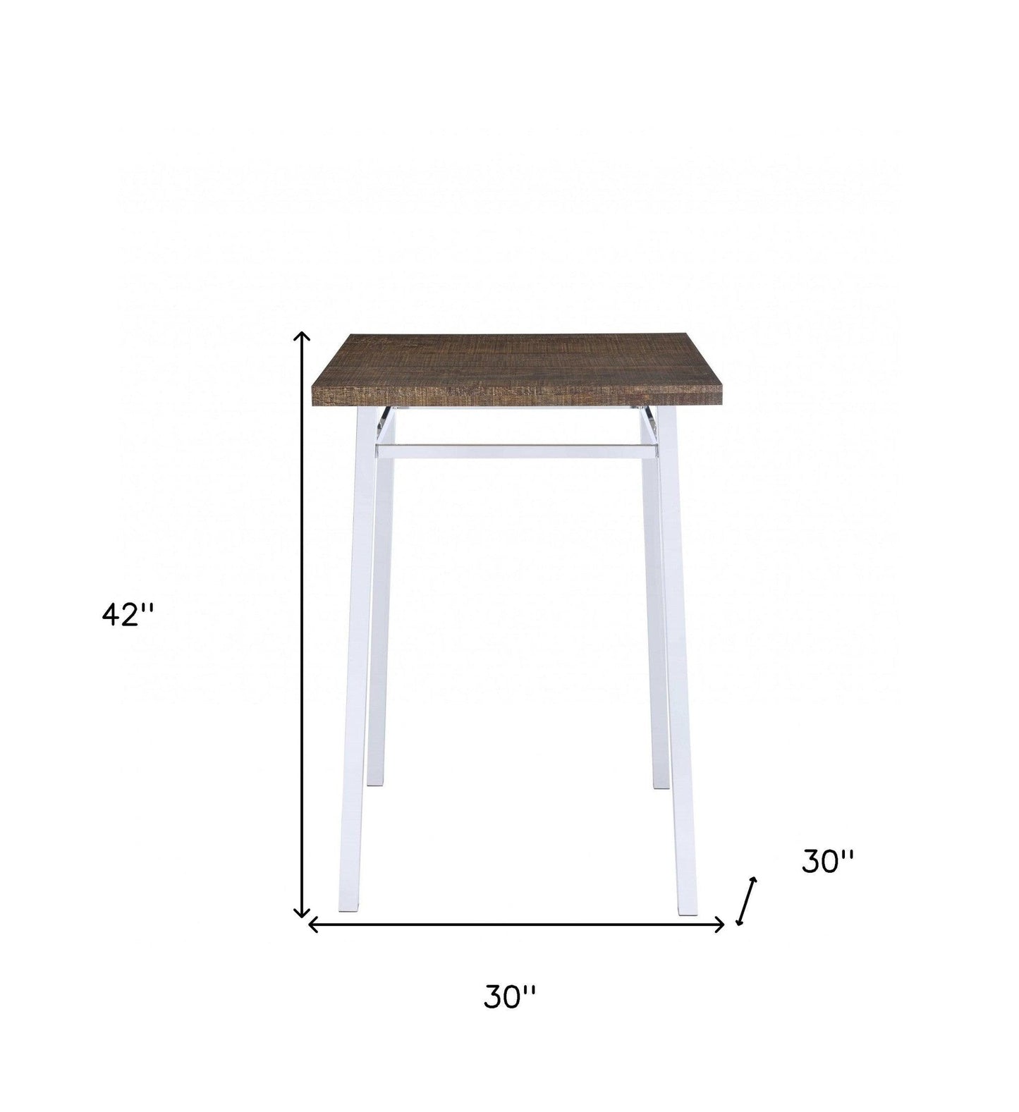 30" Brown And White Square Manufactured Wood Bar Table - FurniFindUSA