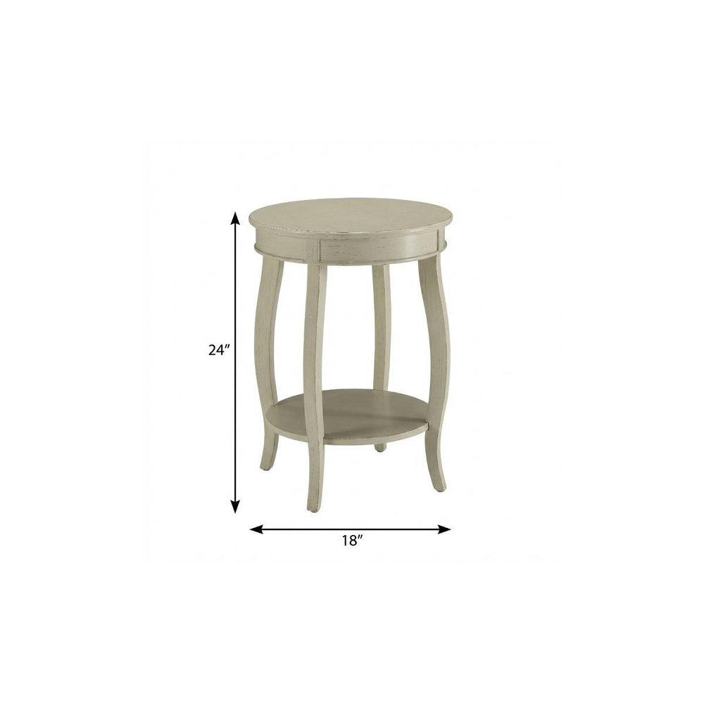 24" Brown Solid Wood Round End Table With Shelf HomeRoots