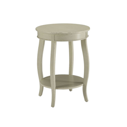 24" Brown Solid Wood Round End Table With Shelf HomeRoots
