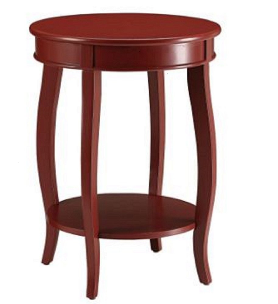 24" Brown Solid Wood Round End Table With Shelf HomeRoots