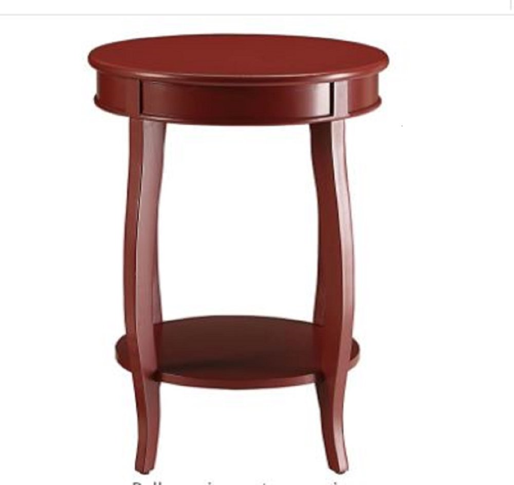 24" Brown Solid Wood Round End Table With Shelf HomeRoots