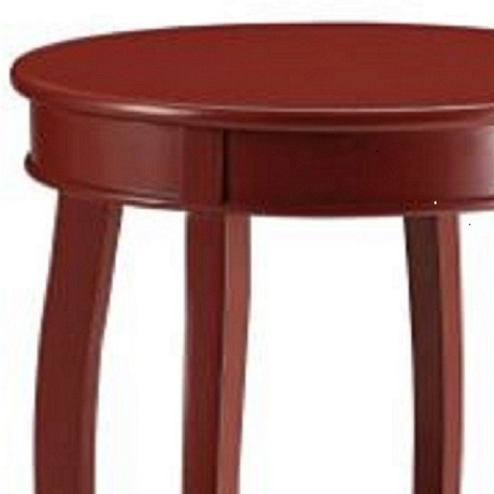 24" Brown Solid Wood Round End Table With Shelf HomeRoots