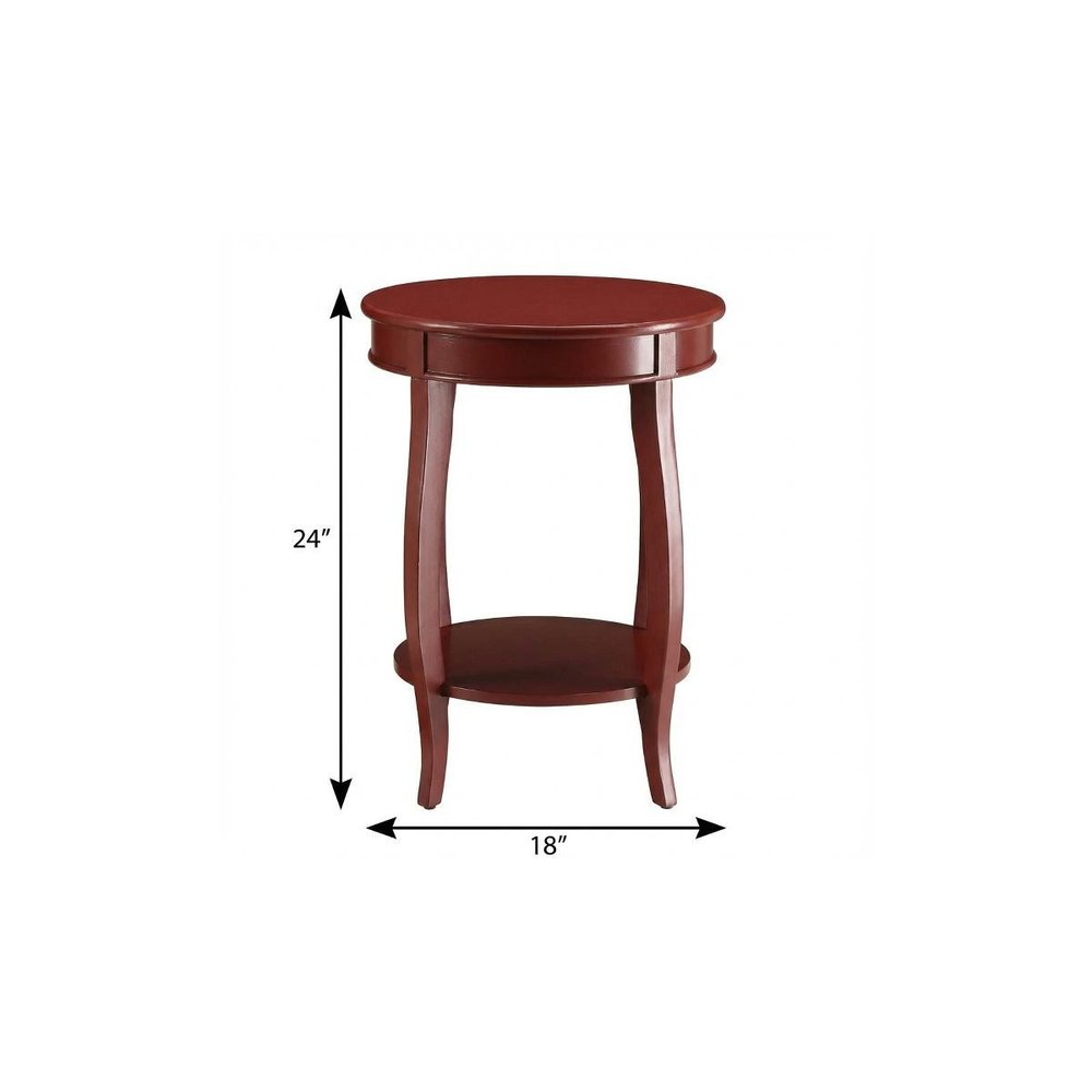 24" Brown Solid Wood Round End Table With Shelf HomeRoots