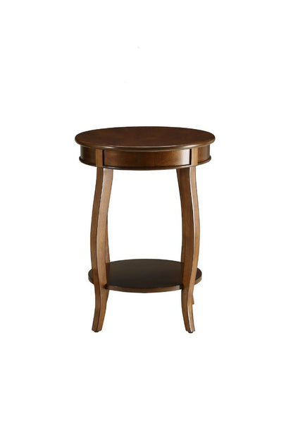 24" White Solid Wood Round End Table With Shelf HomeRoots
