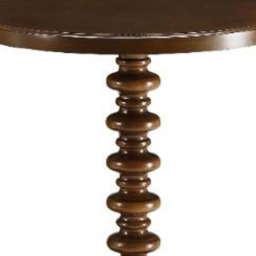22" White Wood Round Curvy Pedestal End Table HomeRoots