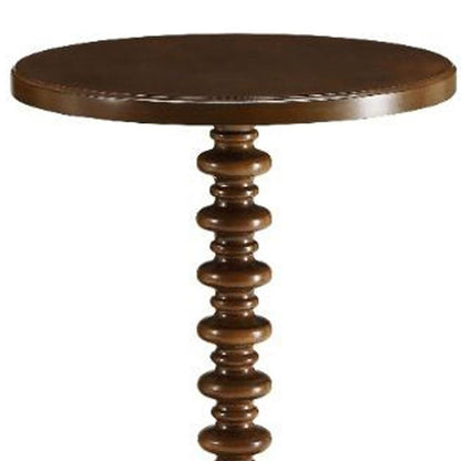 22" White Wood Round Curvy Pedestal End Table HomeRoots