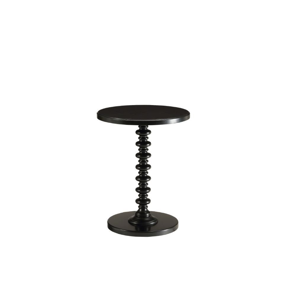 22" White Wood Round Curvy Pedestal End Table HomeRoots