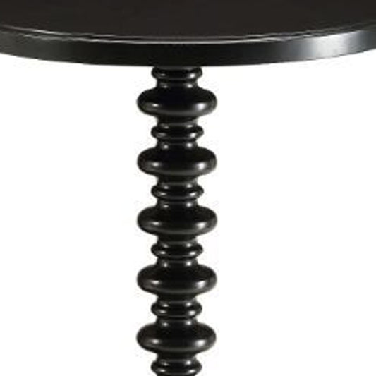 22" Brown Solid Wood Round Pedestal End Table