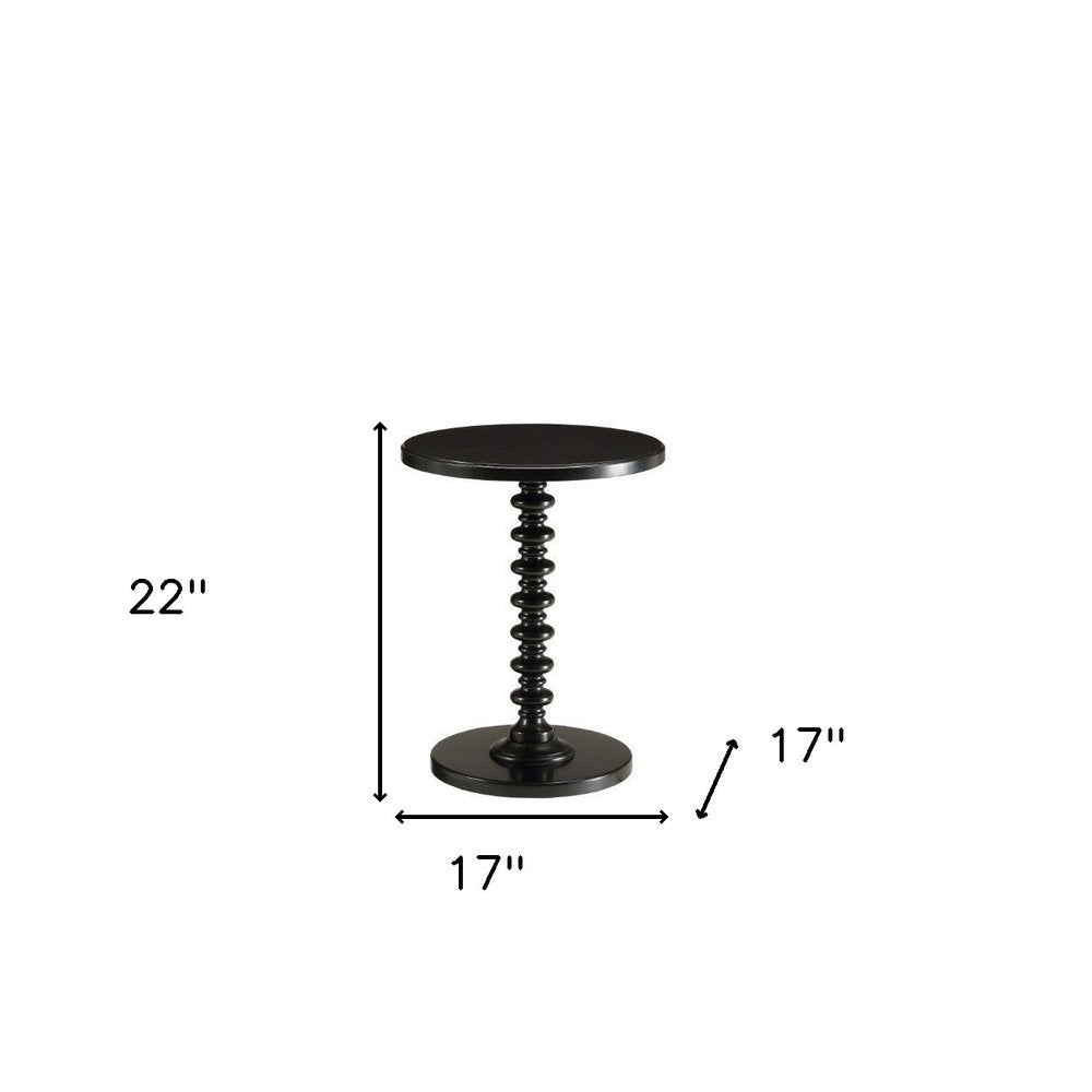 22" White Wood Round Curvy Pedestal End Table HomeRoots
