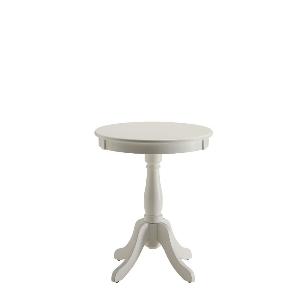22" Black Wood Round Pedestal End Table HomeRoots