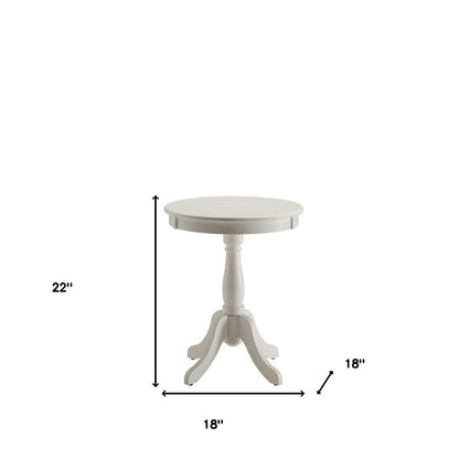 22" Black Wood Round Pedestal End Table HomeRoots