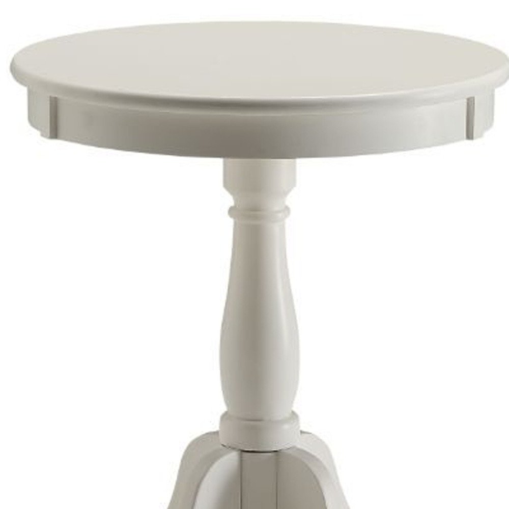 22" Black Wood Round Pedestal End Table HomeRoots
