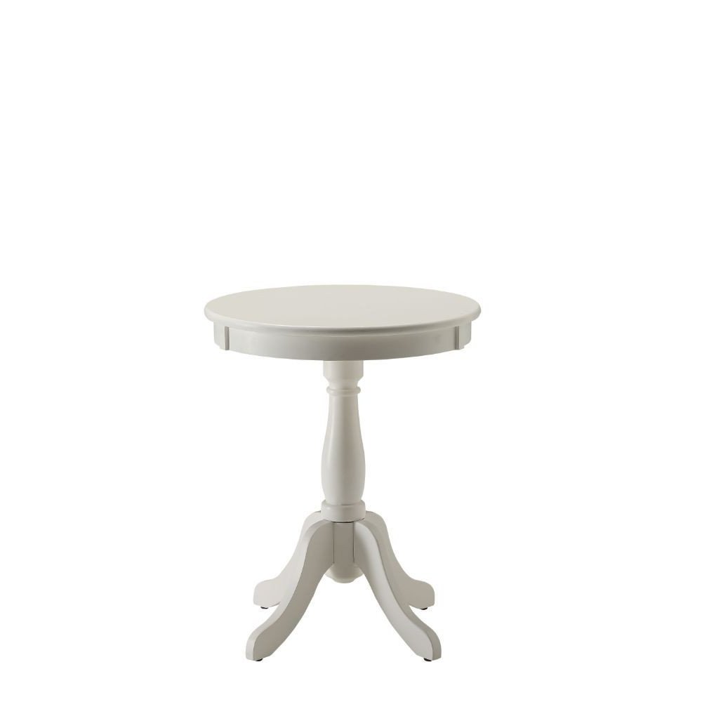 22" Black Wood Round Pedestal End Table HomeRoots