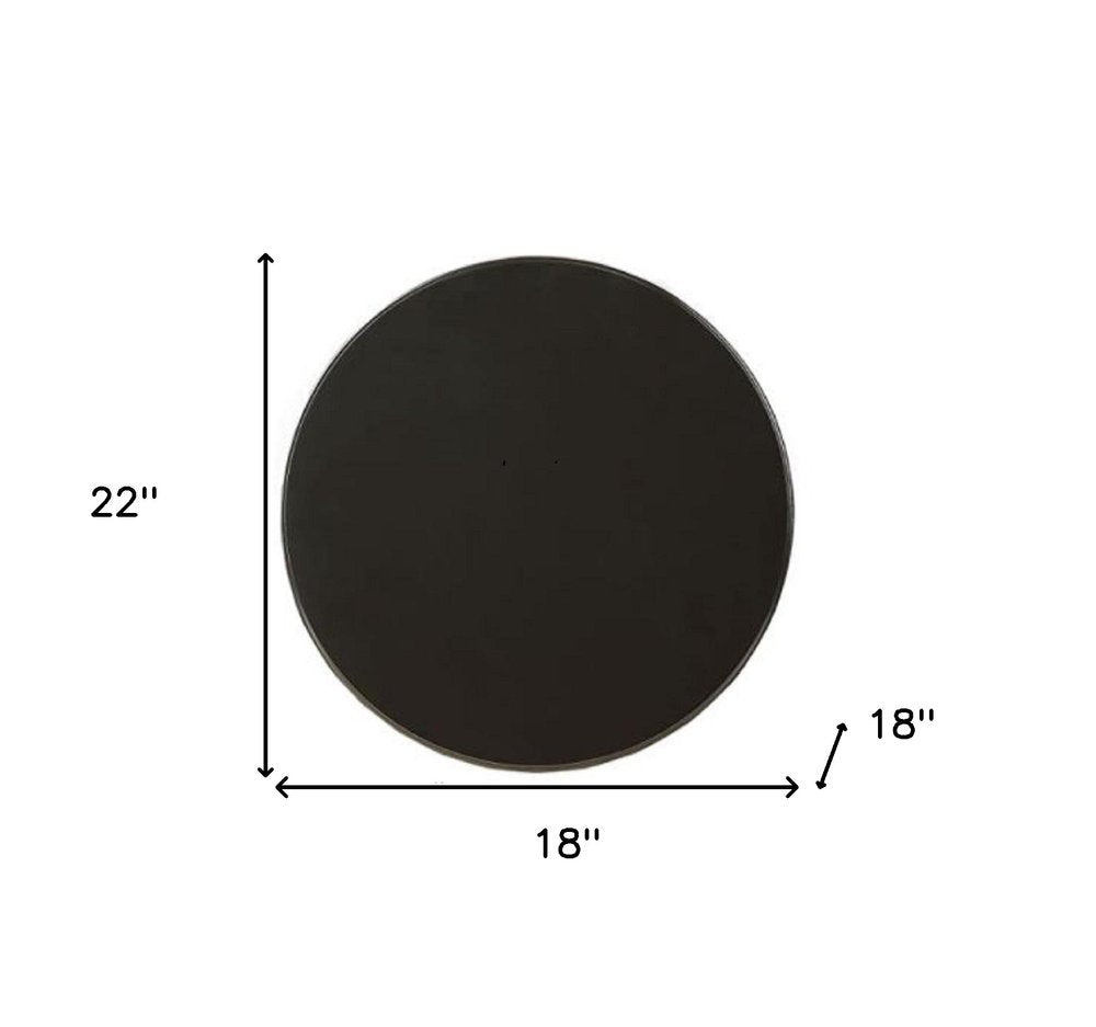 22" Black Wood Round Pedestal End Table HomeRoots