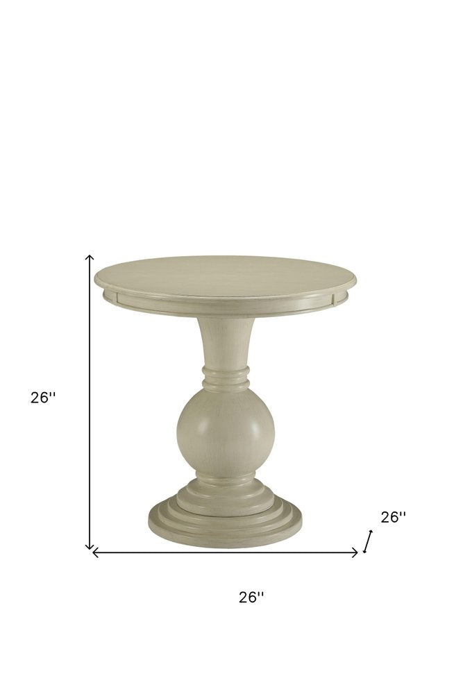 26" White Solid And Manufactured Wood Round End Table HomeRoots