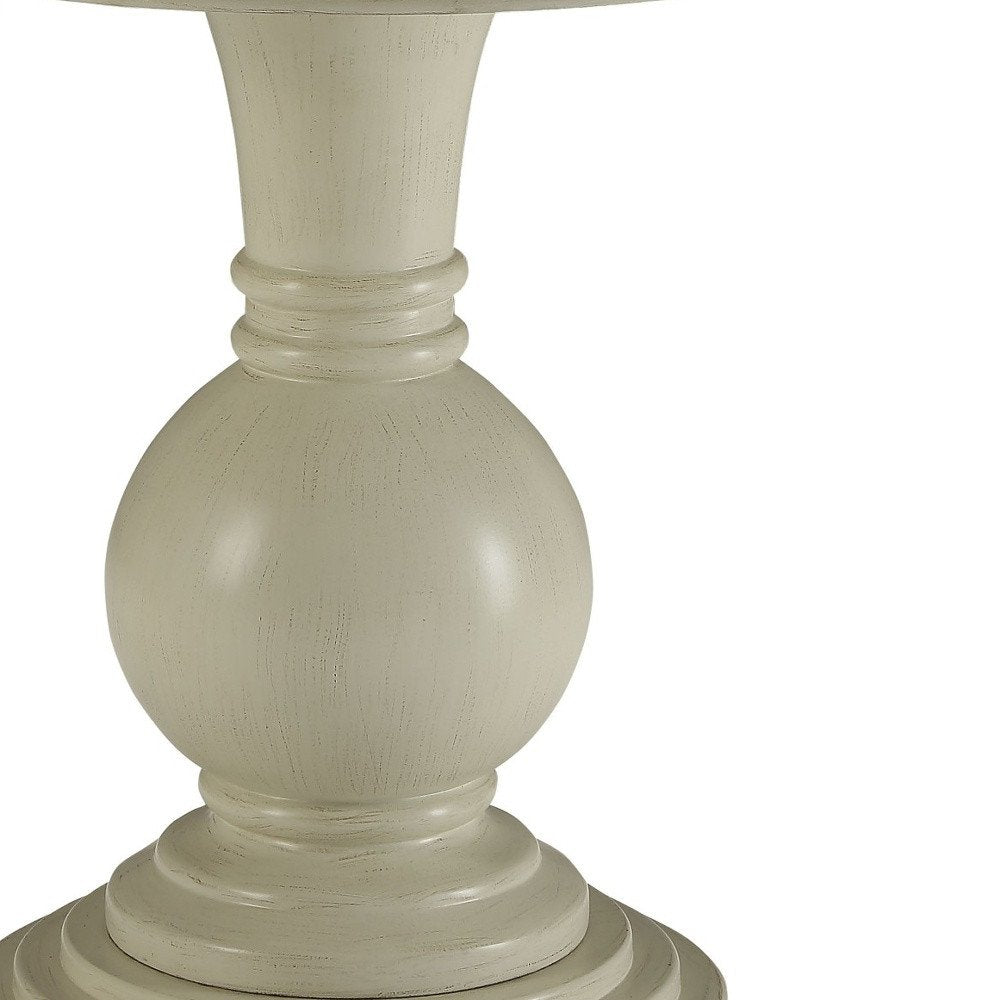 26" White Solid And Manufactured Wood Round End Table HomeRoots